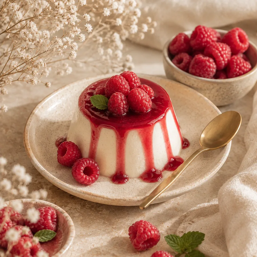 Kompozycja Panna Cotta & Raspberry